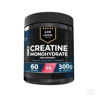 Gym Leader 100% Creatine Monohydrate Unflavoured 300g (60 Servings)