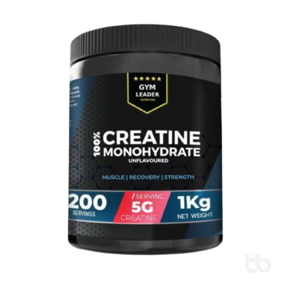 Gym Leader 100% Creatine Monohydrate Unflavoured 1kg (200 Servings)