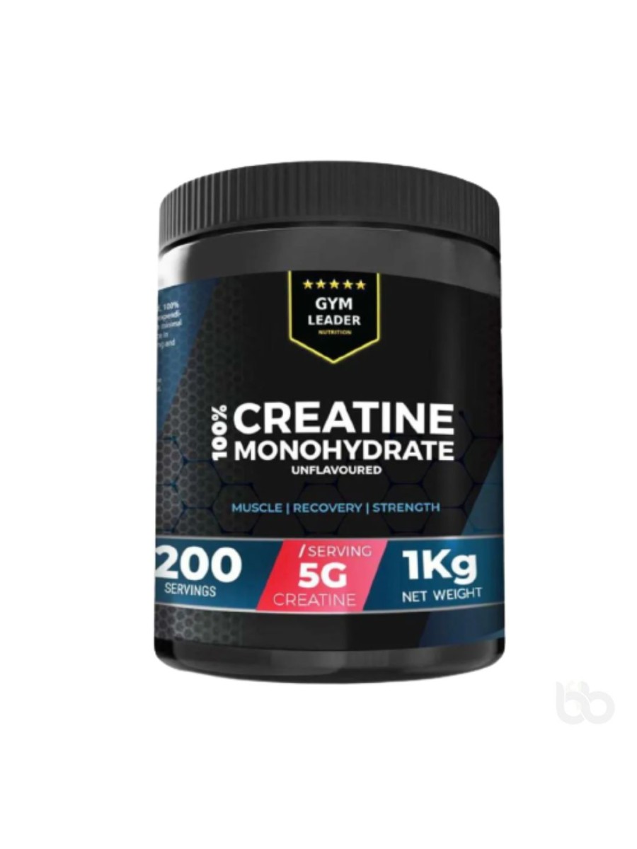 Gym Leader 100% Creatine Monohydrate Unflavoured 1kg (200 Servings)